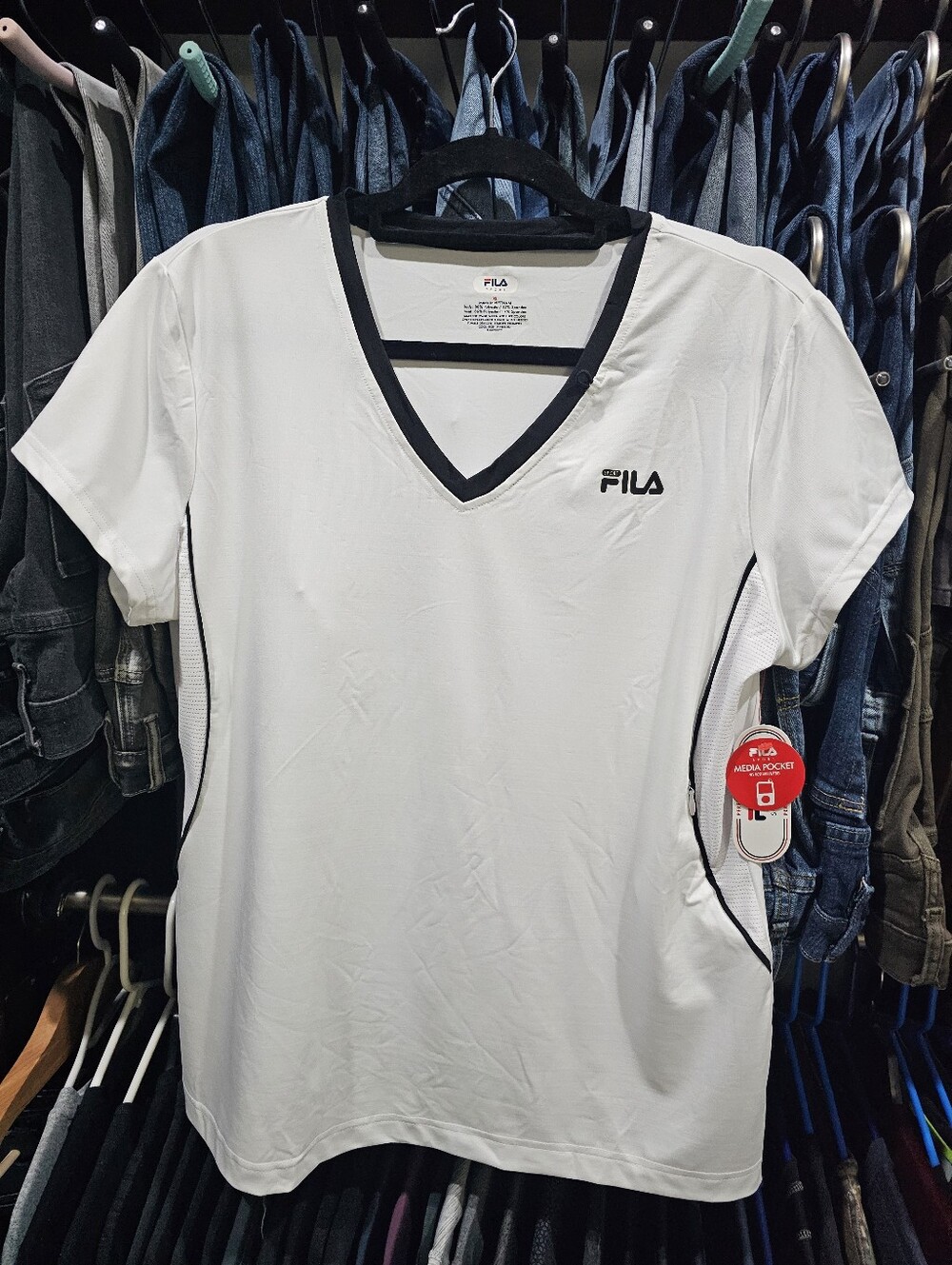 FILA Sport Performance Media Audio Zip Pocket Athleisure Y2K NOS Vintage NWT XL